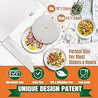 Vista 6 de Funda desechable para salpicaduras de microondas, 10 pulgadas, funda de papel para microondas para alimentos, sin BPA y no tóxico, protector