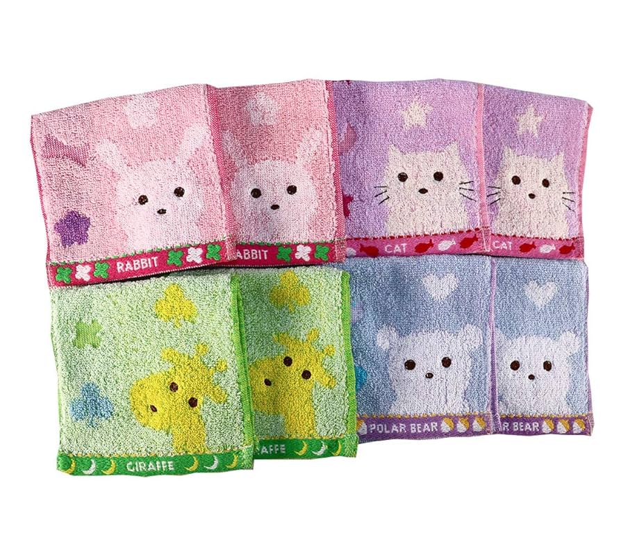 Amazon.co.jp: ハーフミニハンカチ 25×12㎝ 8枚セット アニマル