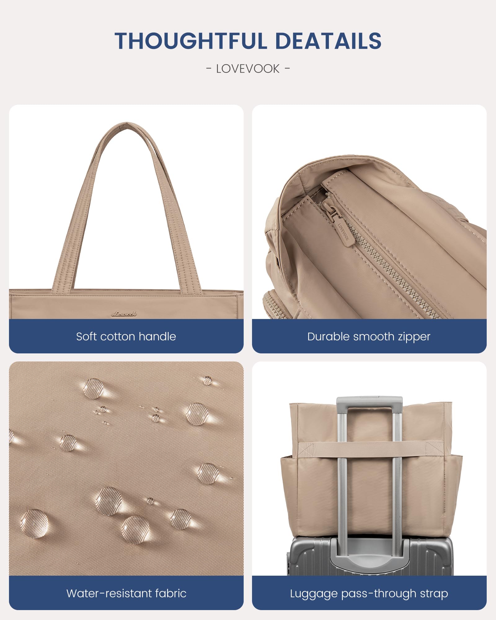 LOVEVOOK Laptop Bag for Women 15.6 Inch,Multi-pocket Teacher Tote Nurse Bag Work Tote Bag Computer Bags,Utility Large Purse Handbags with Laptop Compartments for Daily,College,Travel,Business,Office: 15.6 inch Coffe Brown
