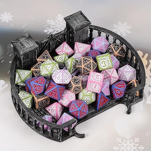 Vista 115 de CiaraQ Juego de dados poliédricos – Dados de juego de rol DND para juegos de mesa RPG de Calabozos y Dragones, multicolor, 70 piezas