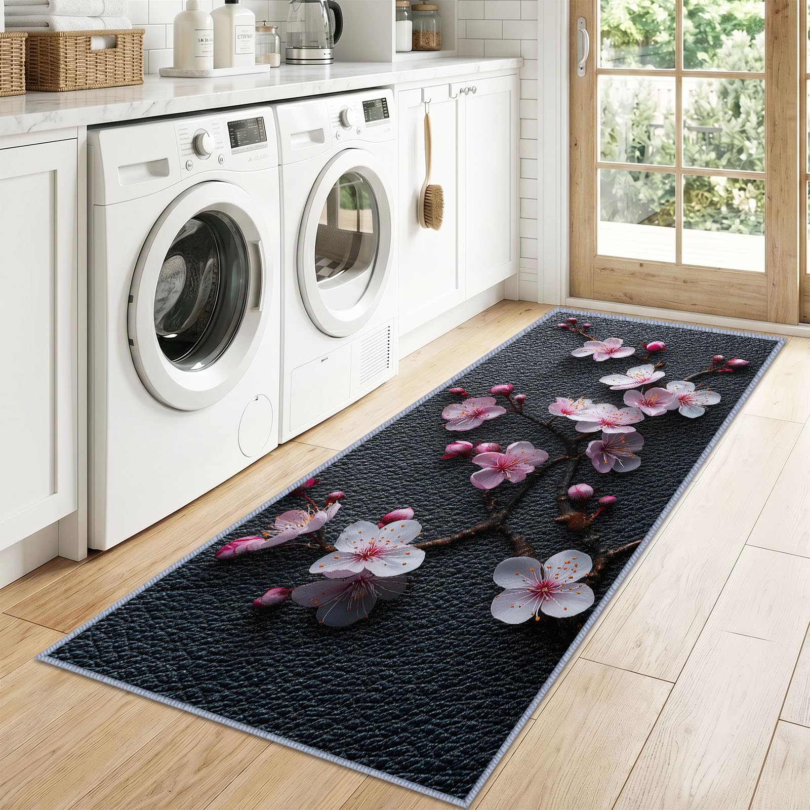 Elegante tessuto botanico Tappeto corridoio antiscivolo, 60 x 180 cm