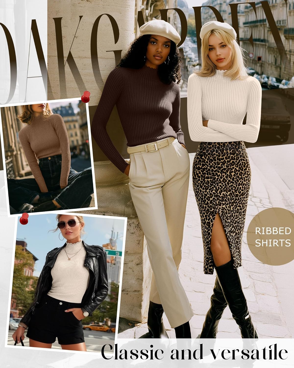 3 Pack Women's Cotton Long Sleeve Mock Turtleneck Tops Ribbed Lettuce Trim Slim Fit Shirts Thermal Base Layer - Image 6