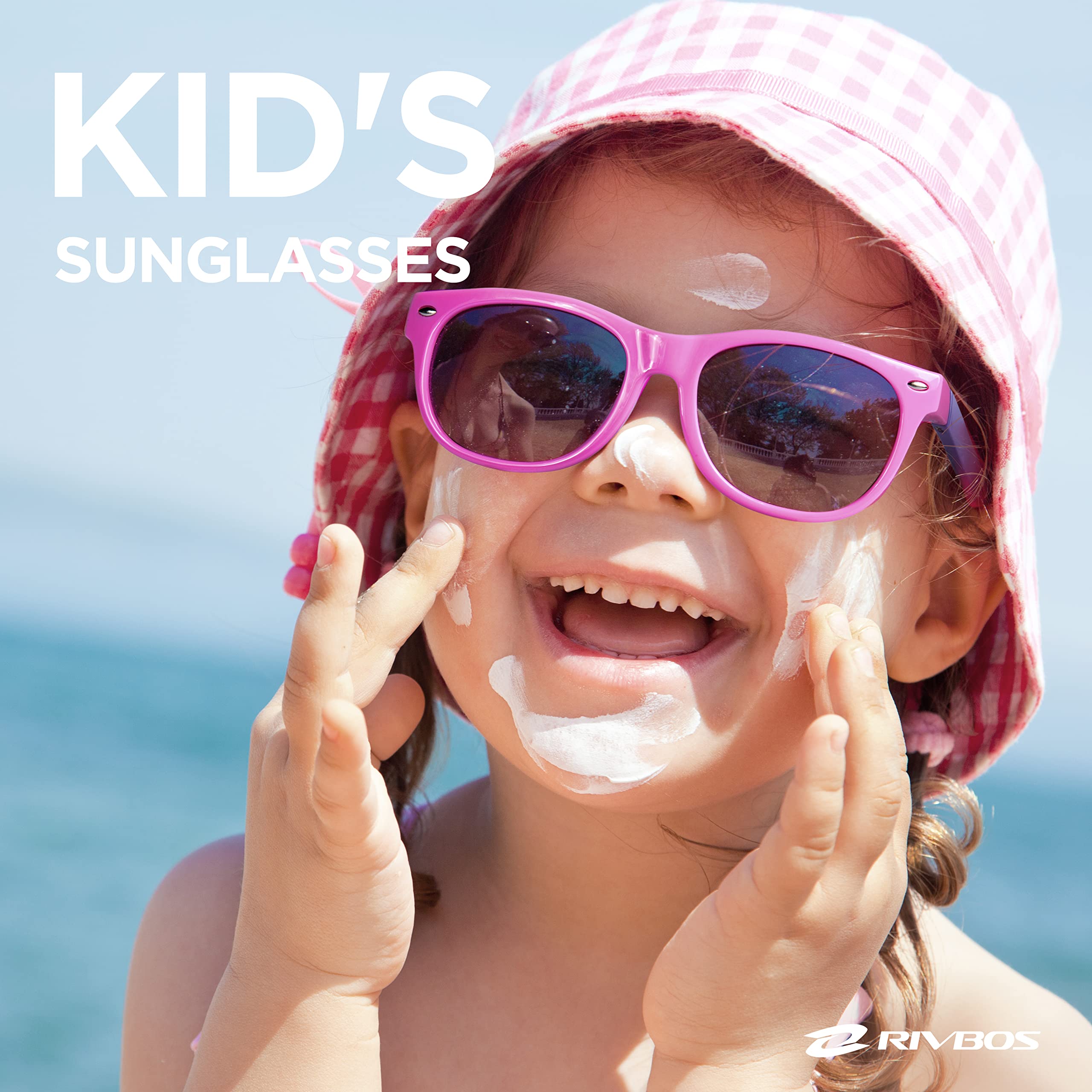 RIVBOS Kids Sunglasses Polarized Rubber UV Protection with Glasses Strap for Boys Girls Baby and Children Age 3-10 RBK004-2 — view 2