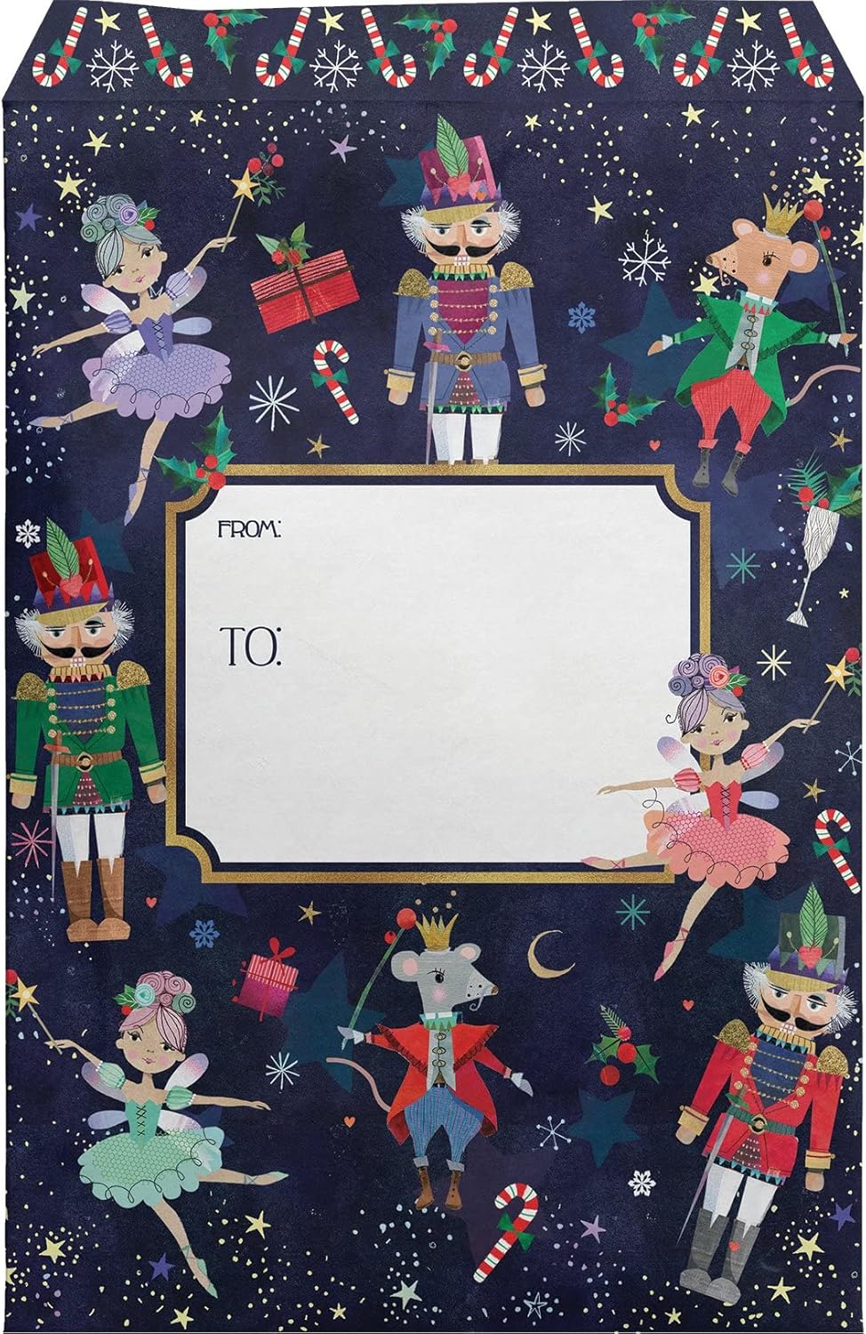 Jillson & Roberts Small Christmas Decorative Foam Padded Mailing Envelopes, White, Blue, Navy, Red, Green, Lime, Pink, Purple, Yellow, Orange, Black, 12 Count
