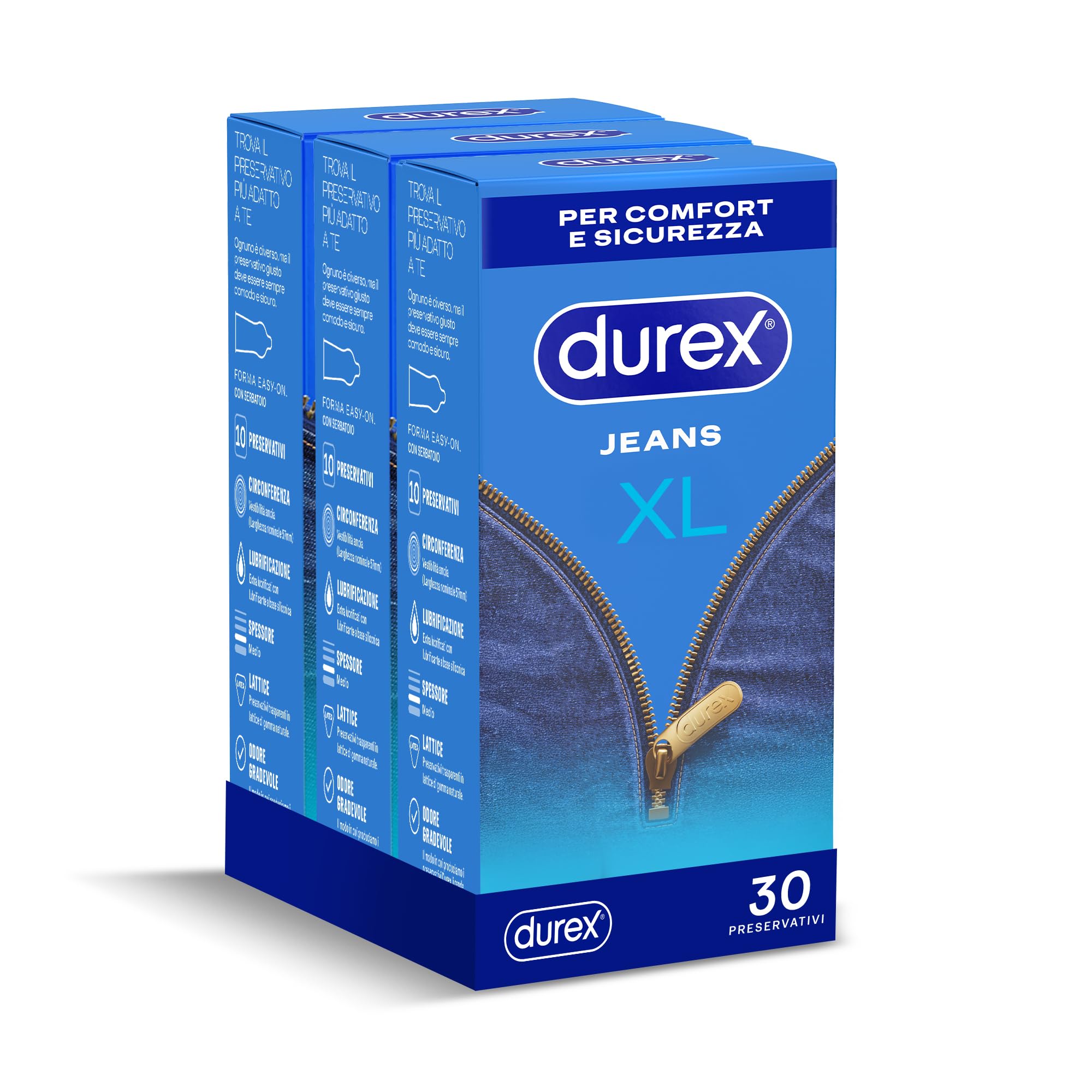 Durex Settebello XL, Preservativi Extra-Large, 30 Profilattici