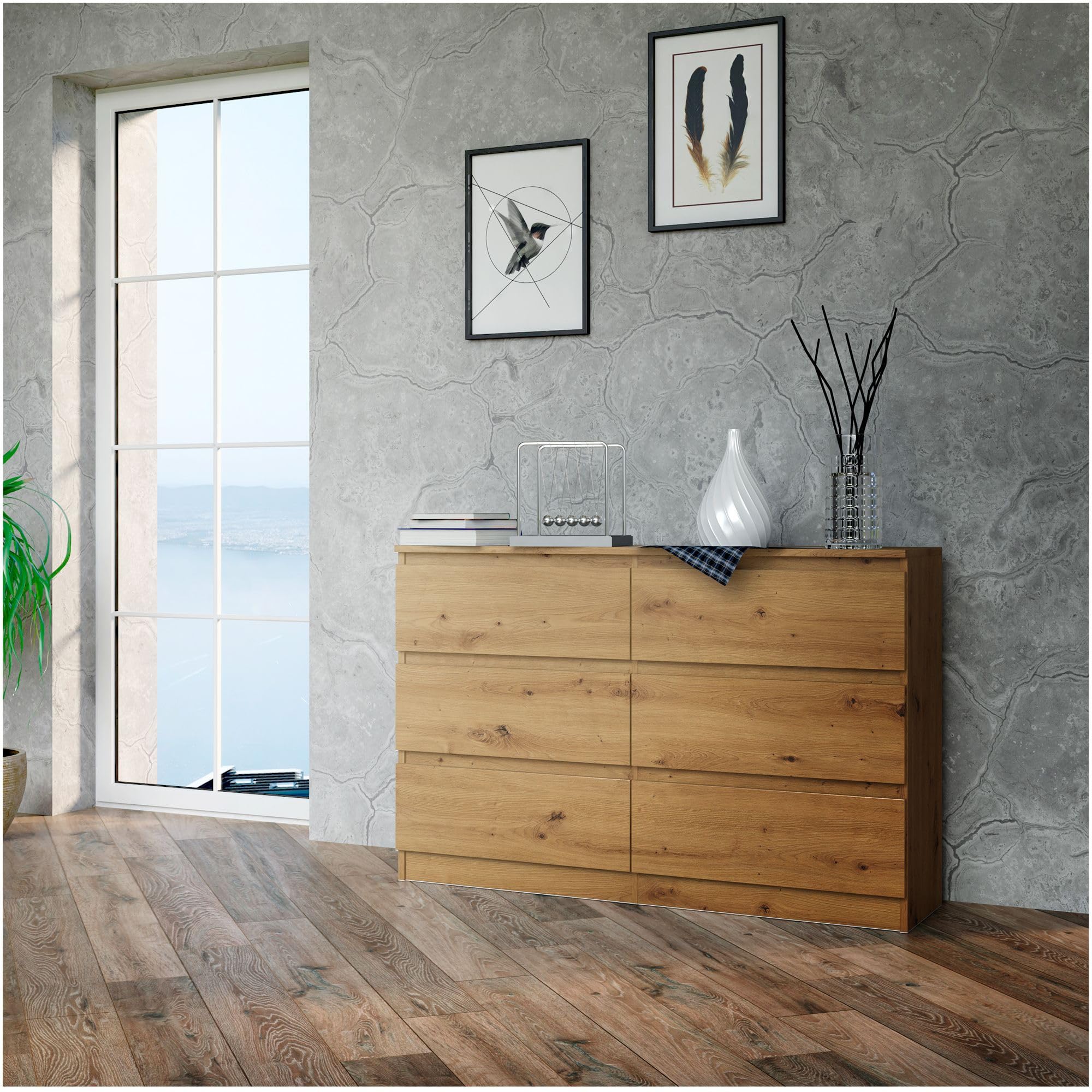 CDF Kommode Artisan mit 6 Schubladen 30 cm Tief Komodenschrank Komode
