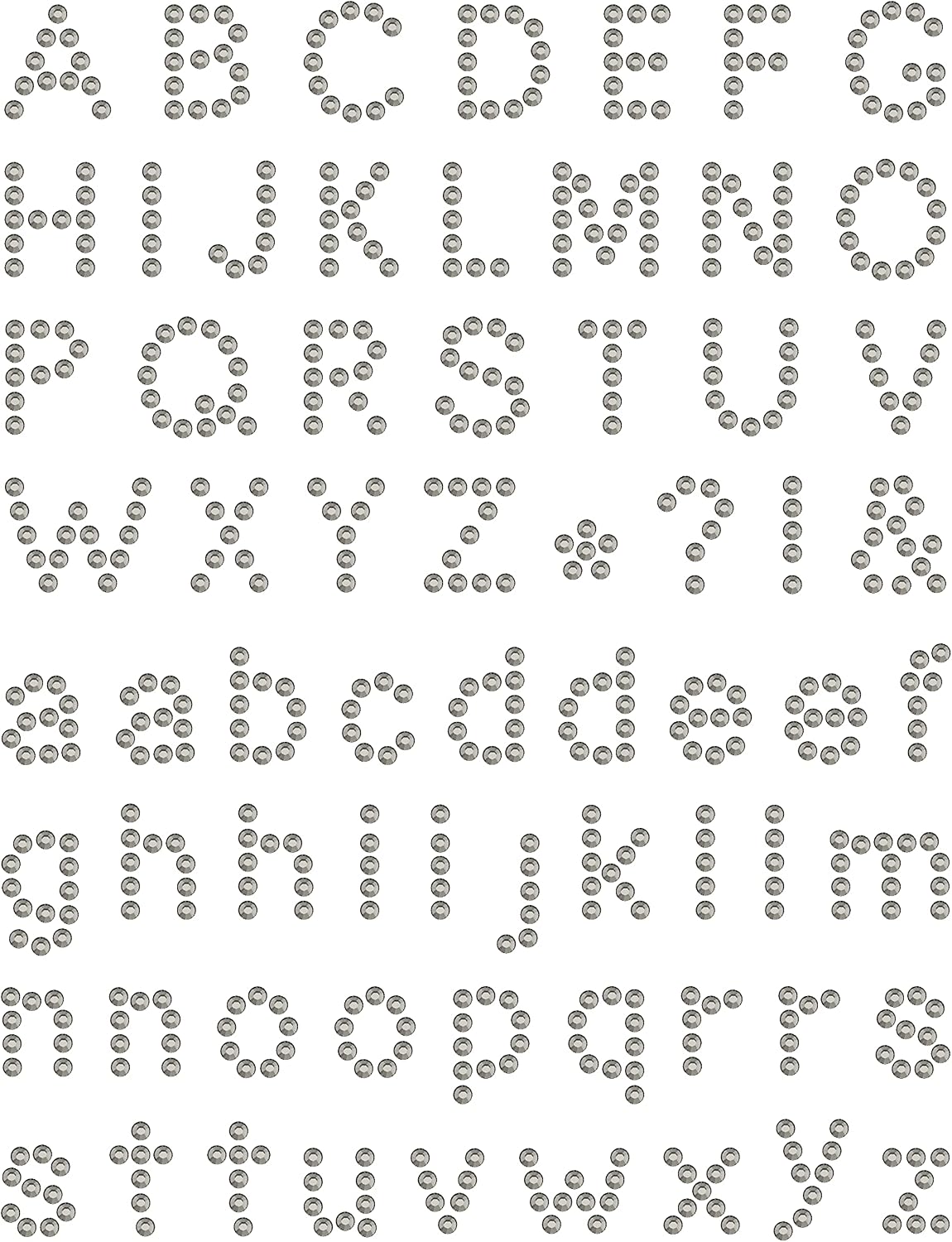 Magnetic Rhinestone Template(s) - Font - Arial 1 inch image 2