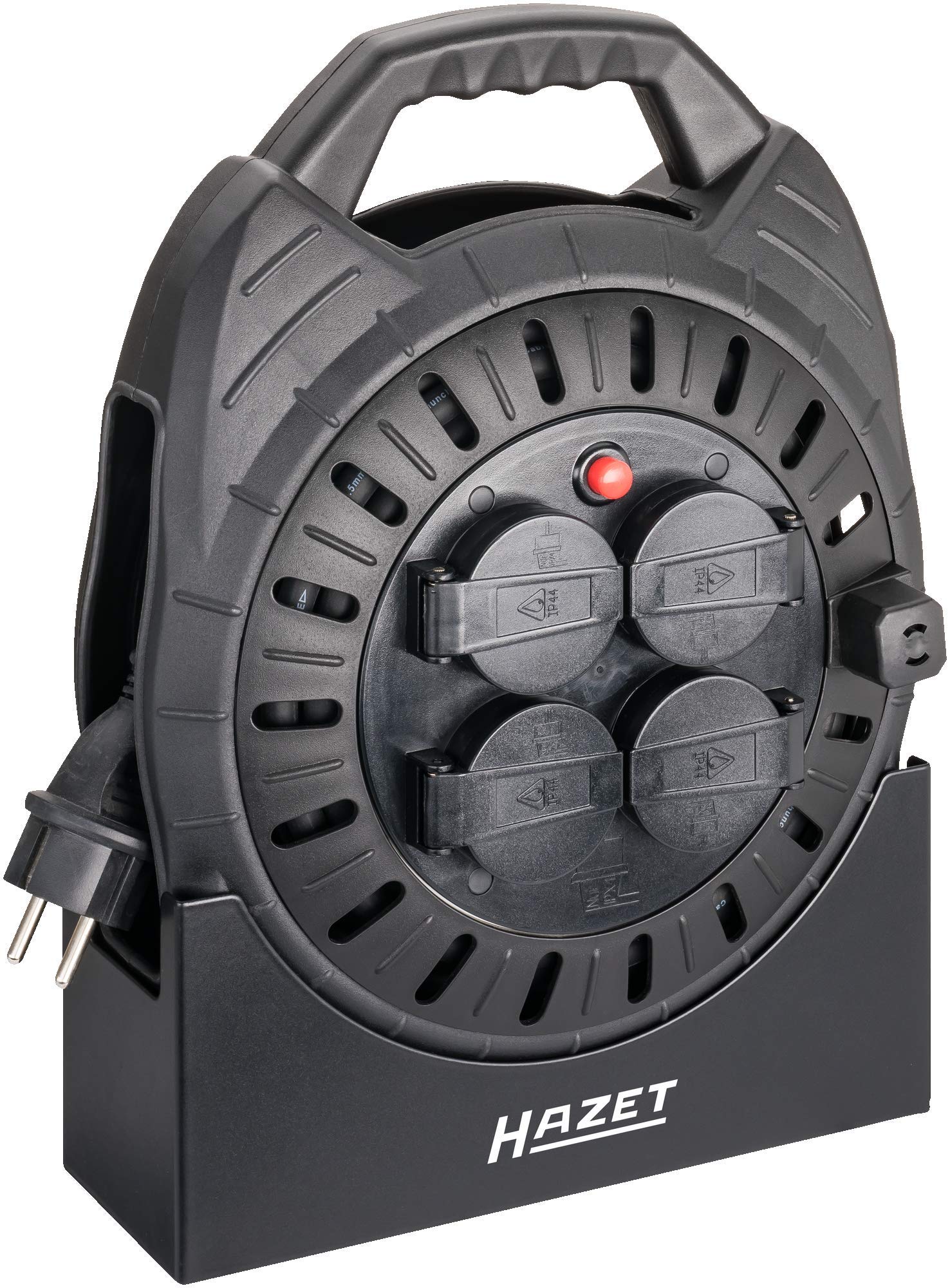 HAZET Tambor 161N-3D enrollador de cable de 10m y 4 tomas para herramientas