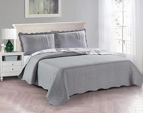 Miniatura 2 de Brilliant Sunshine Juego de edredón de 3 piezas con 2 fundas de almohada, colcha reversible, colcha suave y ligera, para todas las estaciones, King,