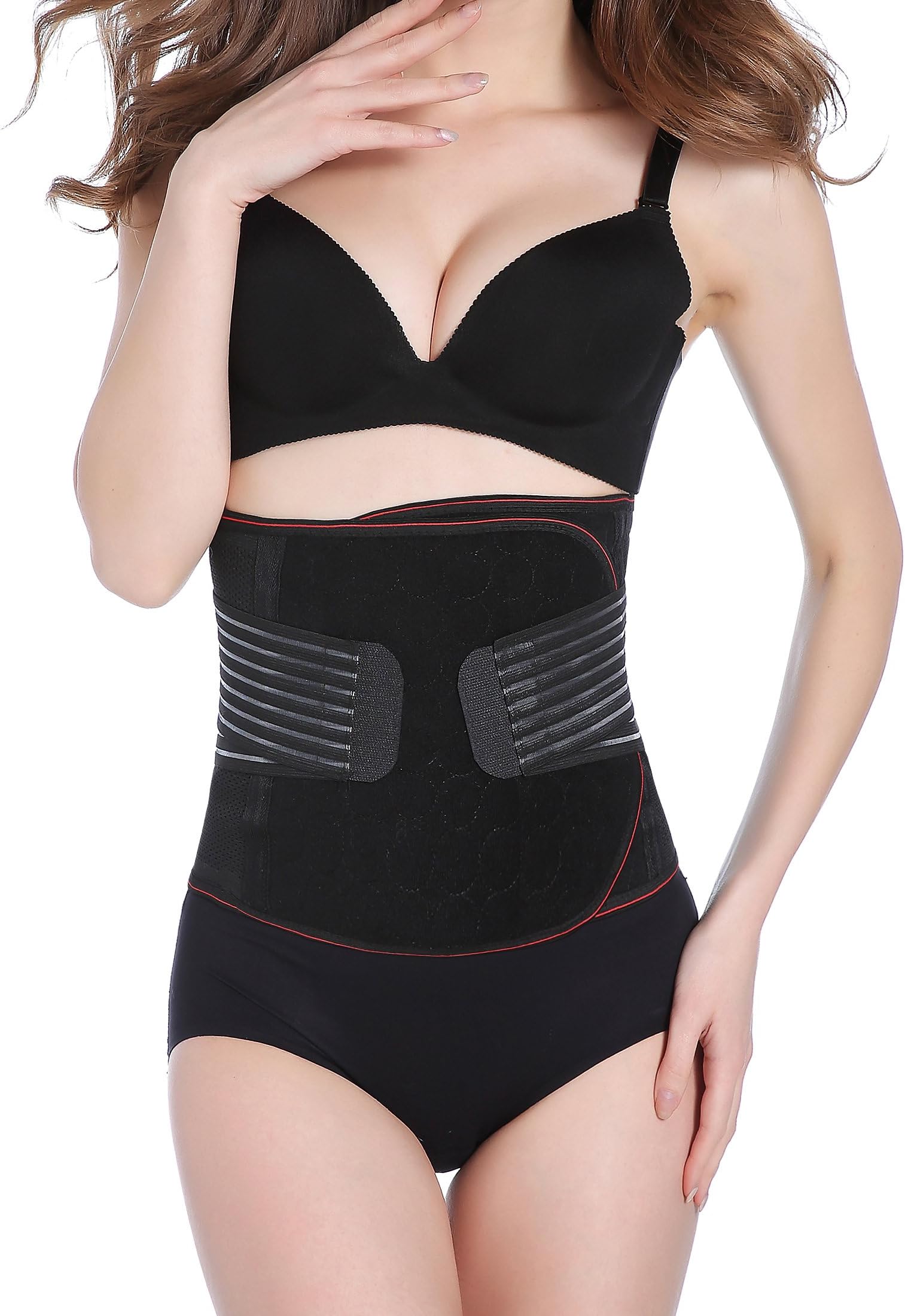 Waist Cinchers Women Shaper Waist Trainer Belt Postpartum Girdle Recovery Bellyband Belt for Maternity Postnatal Support Wrap Bands Adjustable, Black, M