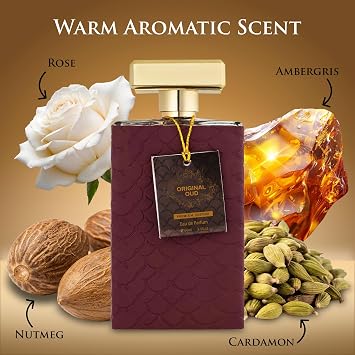 Original OUD Premium Edition for Men - Amber Woody Fragrance - Top Notes of Cardamom & Davana - Base Scents of Ambergris, Vanilla & Patchouli - Cruelty-Free -Elegant 100ml Bottle, Men Parfume