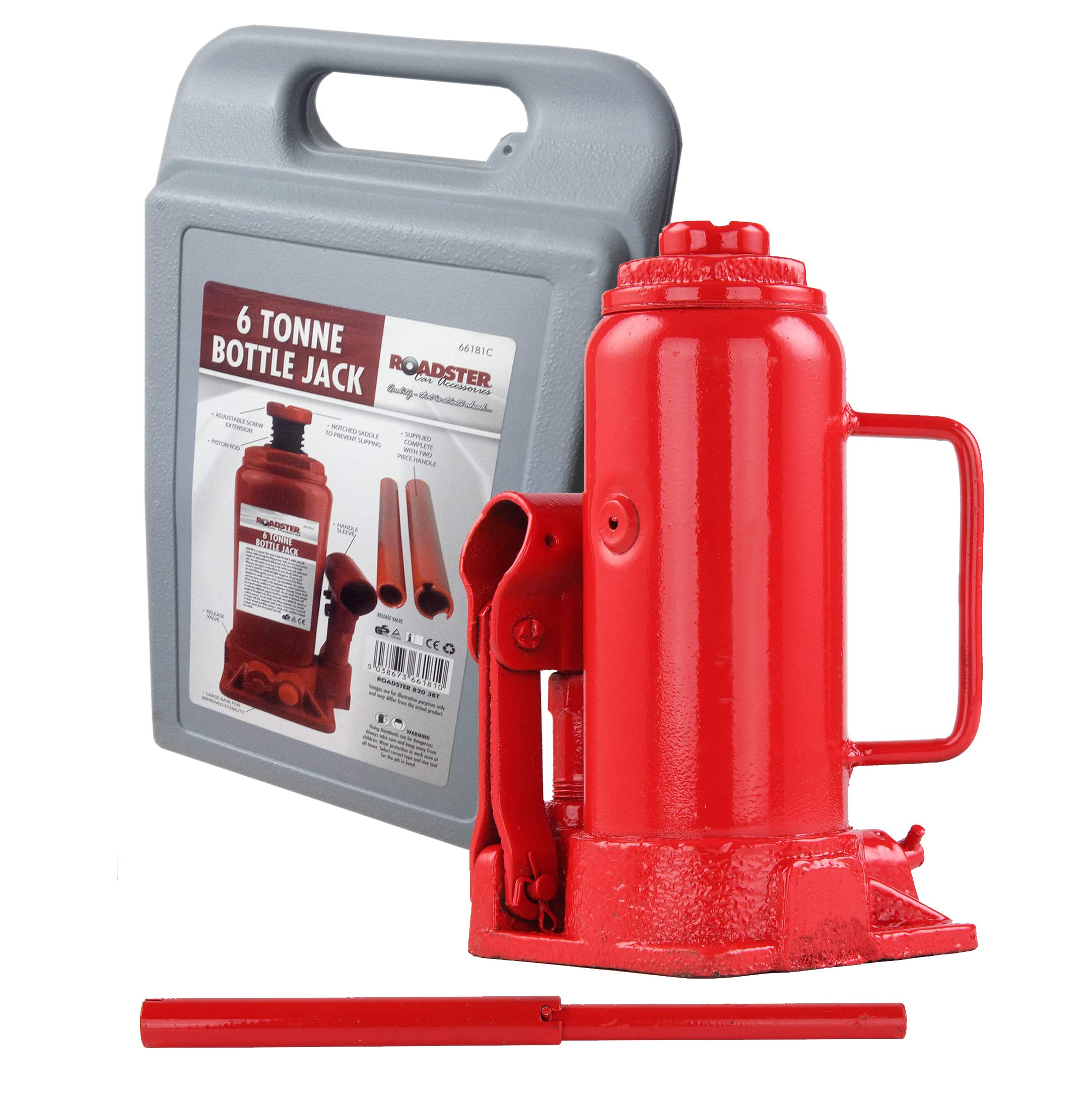  - Bottle Jack 6 Ton Tonne Floor Hydraulic Lifting 6T Car Van Boat In Case 66181C
