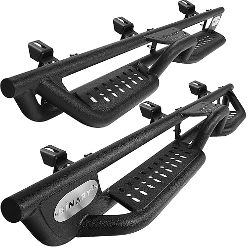 BINARY STAR Running Boards Compatible with Vehicle 2018-2025 Jeep Wrangler JL 4 Doors, 6 Inch Two-Stair Side Steps Truck Nerf Bars, Wrangler JL Carbon Steel Side Steps Truck Step Bars Estribos para
