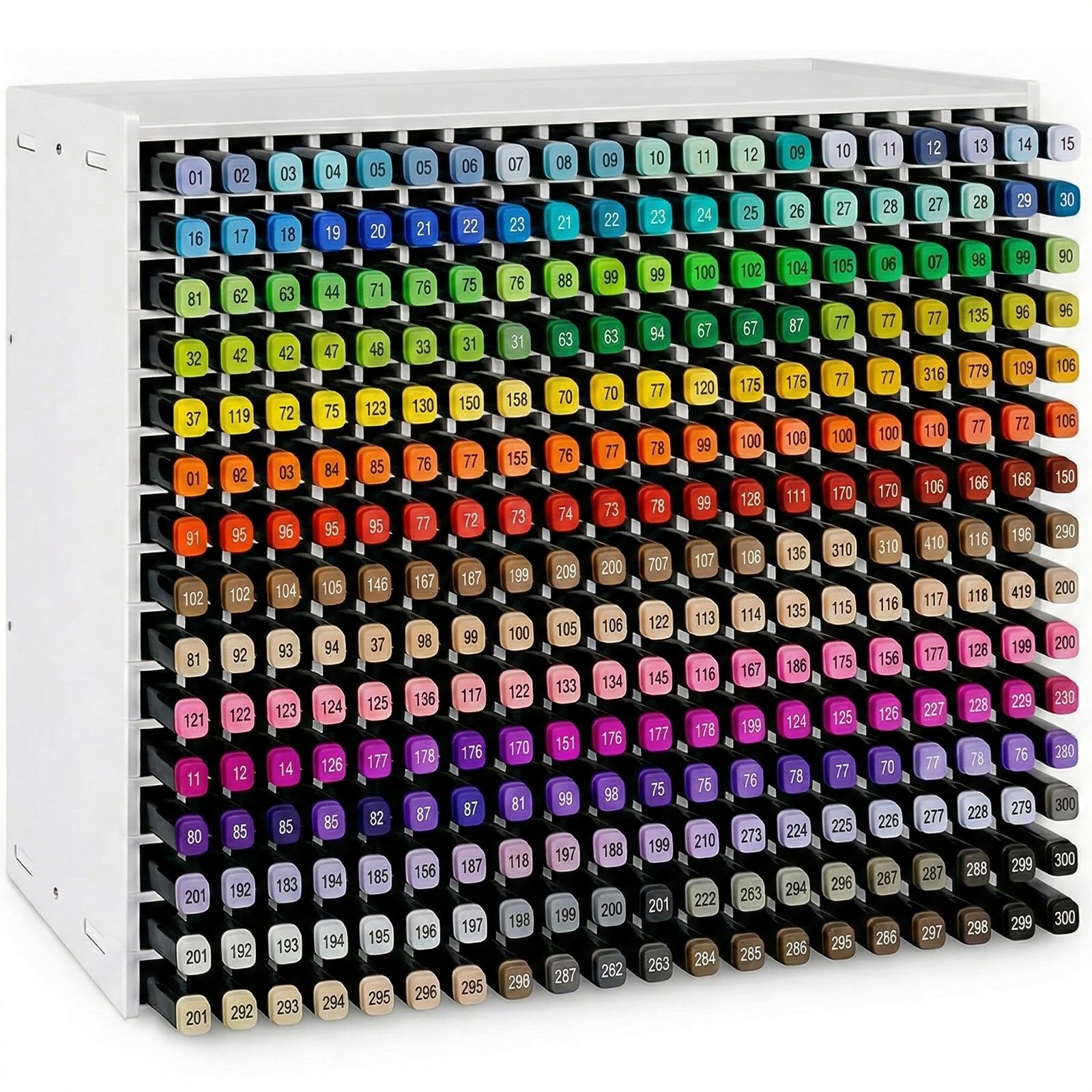Rangement Feutre - Support Organisateur pour Feutres et Marqueurs avec Fixation Vis, PVC Renforcé, Séparateurs Réglables (Stylos, Pinceaux) (300 Emplacements)