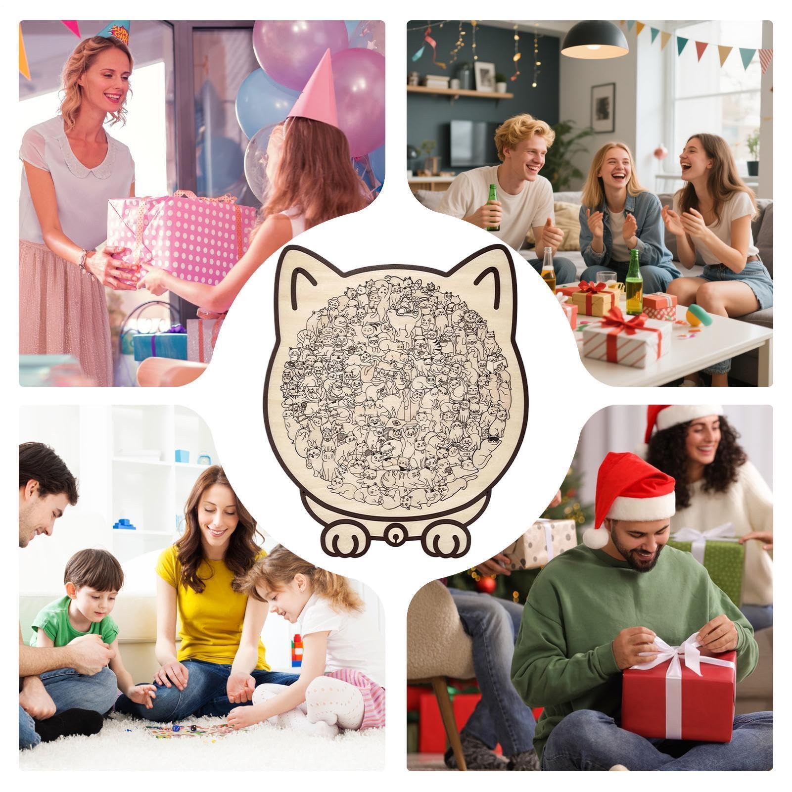 Puzzle Raffiguranti Gatti Per Adulti 135 Pezzi Giochi Da Tavolo Educativi | Puzzle In Legno Con Decorazione A Tema Animale Per Bambine, Bambini 'Asilo, a Infanzia E Ragazzi