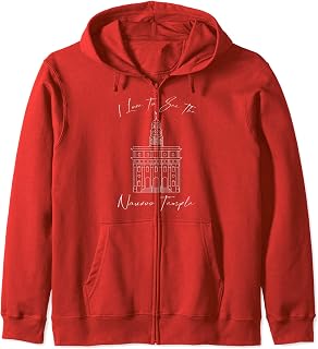 Nauvoo IL Temple, I love to see my temple, calligraphy Zip Hoodie