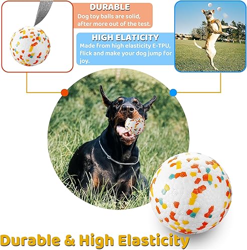 Miniatura 2 de JEROCK Pelotas para perros, pelota de juguete indestructible para masticadores agresivos, bola interactiva duradera de alta elasticidad para