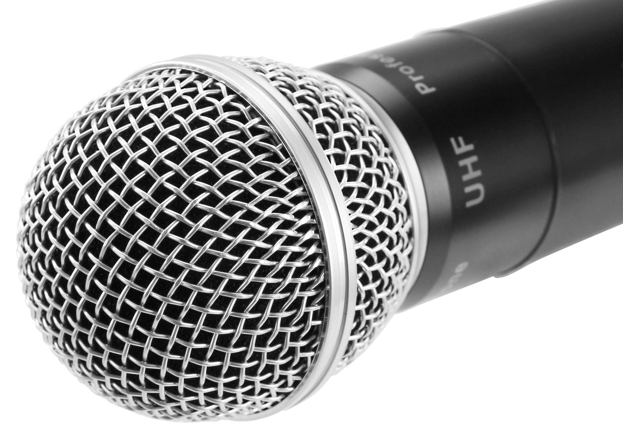 McGrey UHF-2V Dual Funk Mikrofon Set mit 50m Reichweite (Wireless Komplettset mit 2 x Handmikrofon, Betriebsdauer ca. 8 Stunden, 6,3mm Klinke Ausgang) schwarz