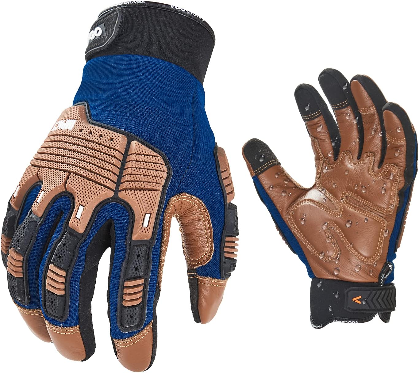 Vgo 1Pair Safety Leather Work Gloves,Mechanics Gloves,Impact Gloves