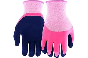 Miracle Gro Pink Waterproof Double Dipped Sandy Foam Latex Gardening Gloves