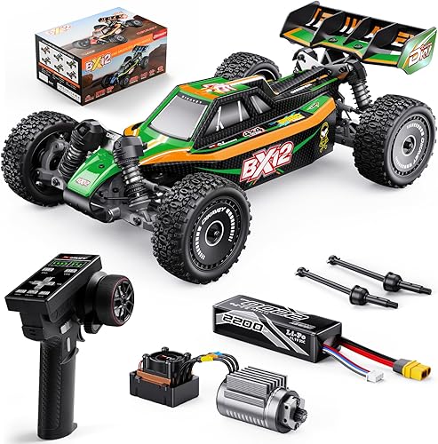 Miniatura 10 de 1/12 Coches RC Sin Escobillas para Adultos, Coche de Control Remoto para Carreras de Alta Velocidad Max 50 MPH 4X4 RC Buggy con Batería 3S 2200 mAh,