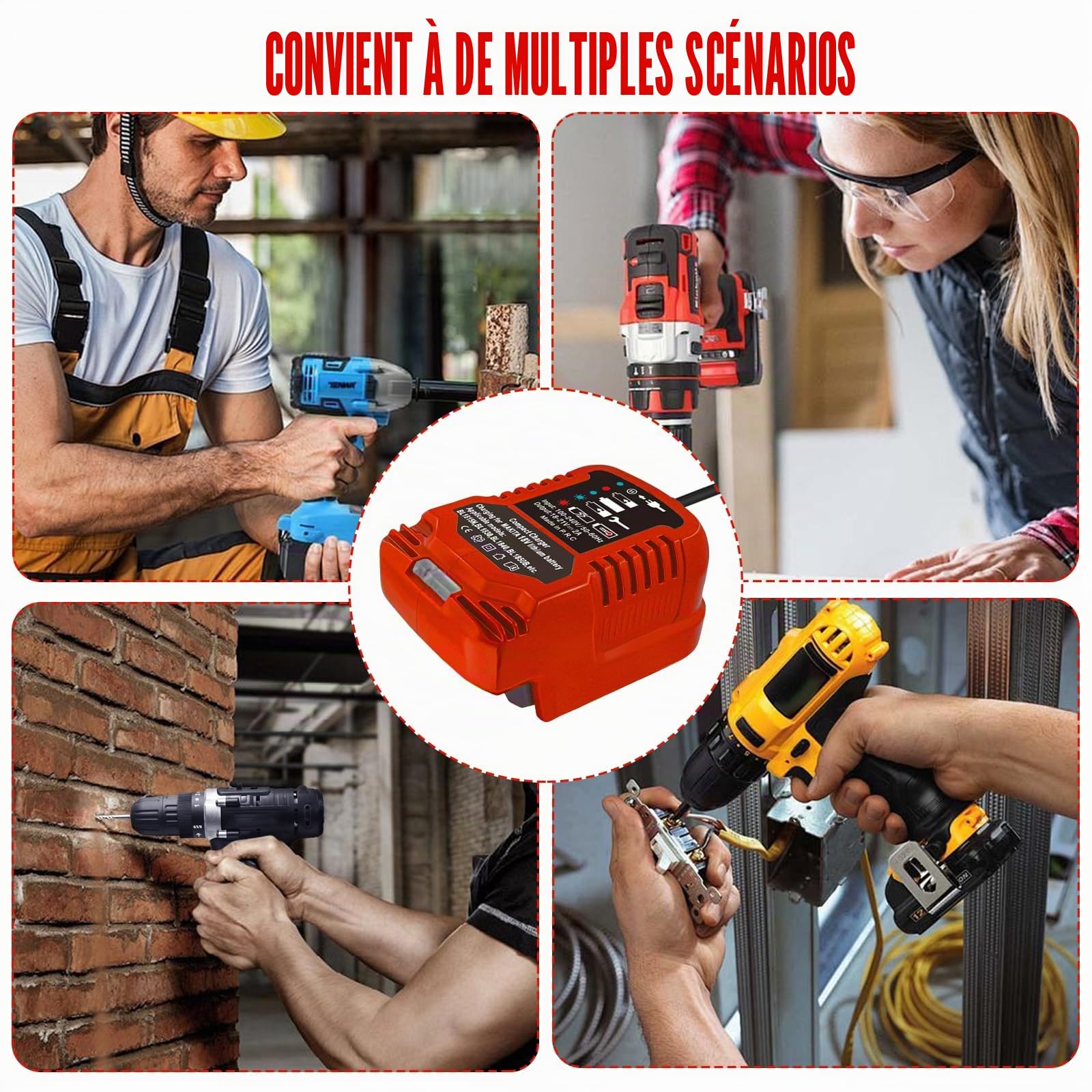 Einhell Chargeur de rechange pour batterie Einhell Power X-Change 18 V, surveillance et gestion intelligente de la charge