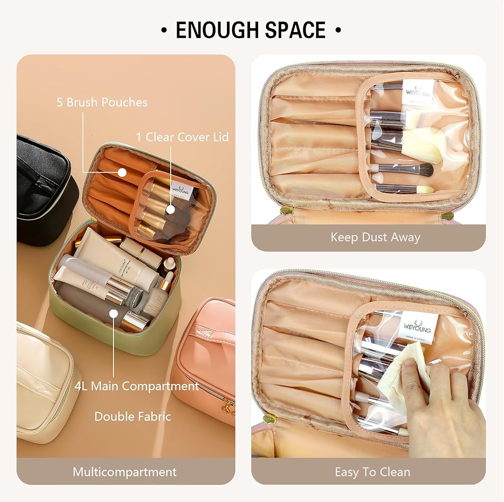 Trousse De Toilette Femme Pu Cuir Grande Trousse À Maquillage Voyage