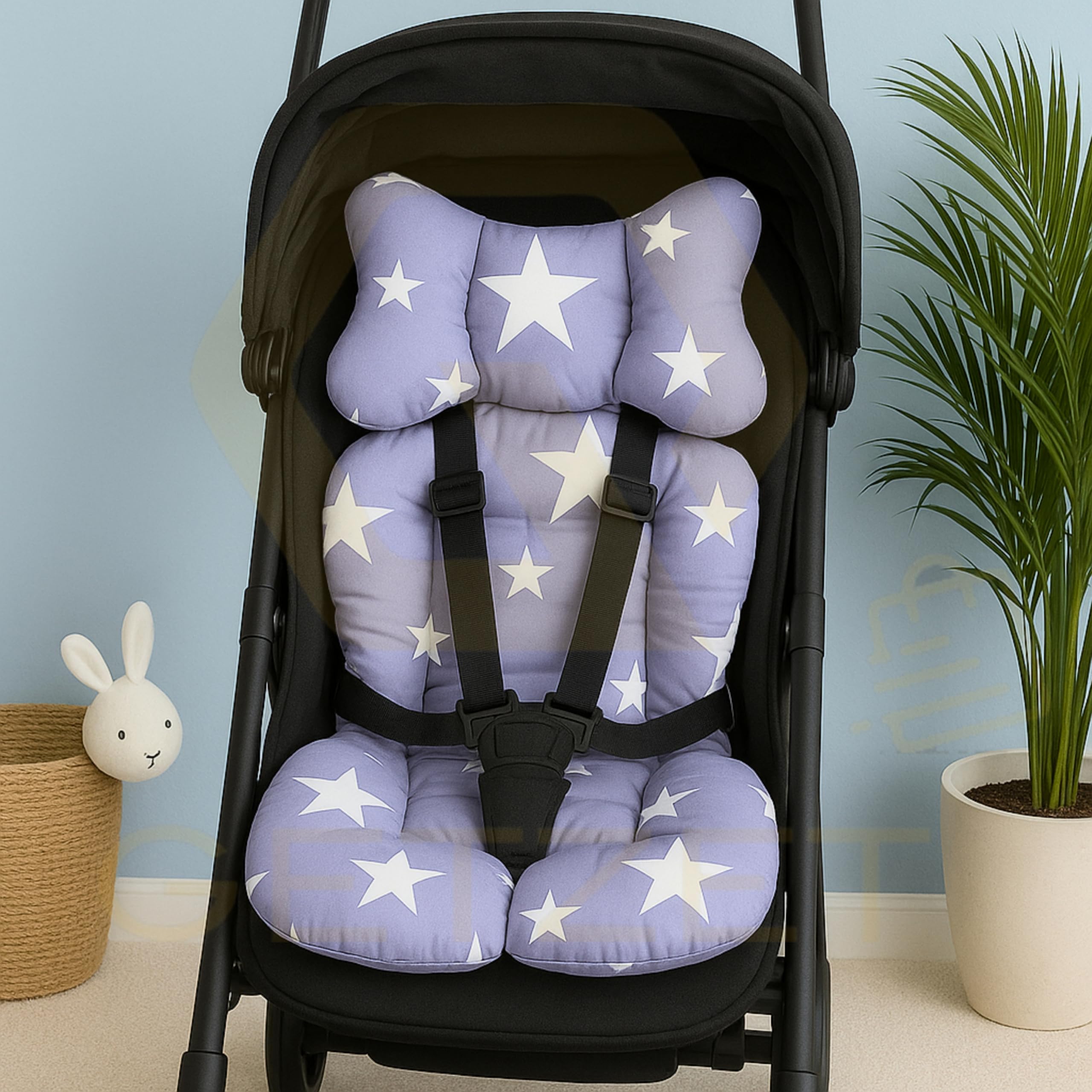 GETZET Baby Stroller Seat Liner, Toddler Seat Stroller Accessories, Cushion Pad Soft Pillow And Breathable Reverse Side Non - Slip Suede Fabric, Cotton, Cooling Pram Chair Comfortable Seat Pad Back Support Mat Liners. 4