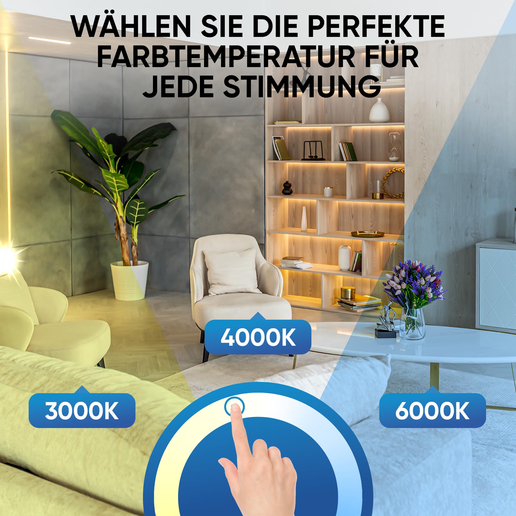 LECOM LED Panel 120x30 Dimmbar 3000-6000K CRI90 Fernbedienung Aufbaurahmen | LED Deckenleuchte Aufputz. Natürliche Farben dank CRI90 für Verkaufsräume, Bibliotheken, Schulungsräume, Besprechungsräume.