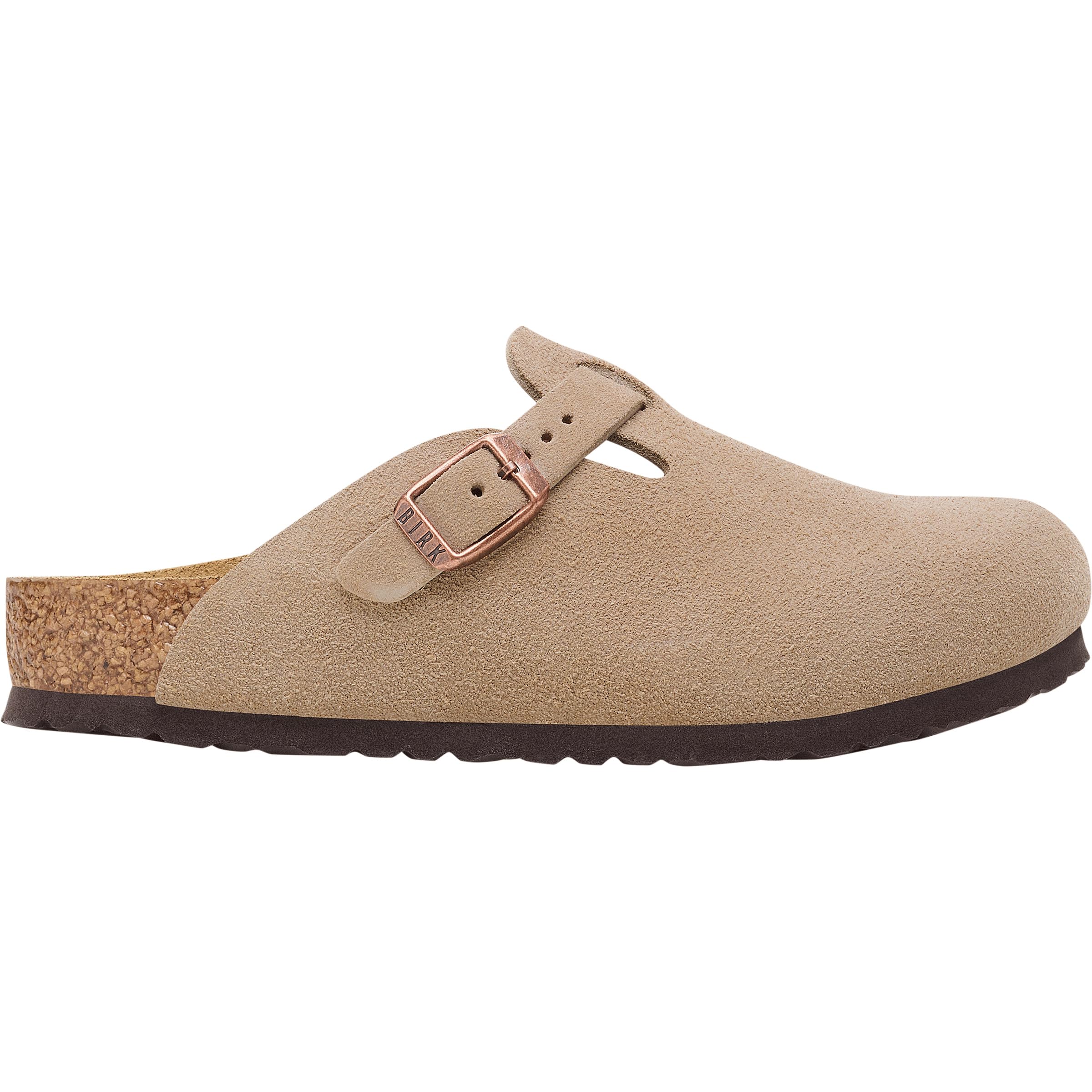 Birkenstock Enfants Boston BS Suede Leather Chaussons, Taupe, 33