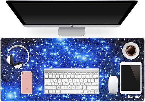 Miniatura 5 de iKammo - Tapete para mouse para videojuegos, tapete de escritorio extendida, base de hule antideslizante con bordes cosidos. xxL 008-XXL