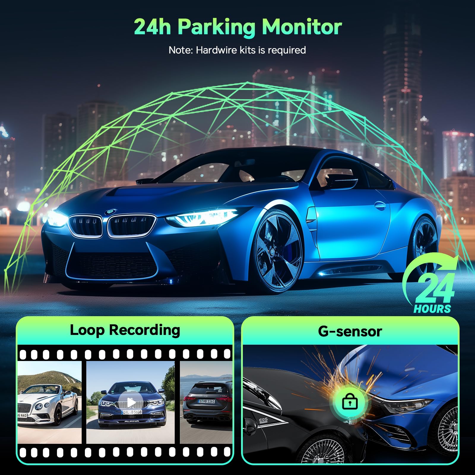 LAMTTO Carplay Coche con 4K+1080p Cámara de Salpicadero Delantera y Trasera, A-ppIe Carplay Android Auto Inalámbrica, 6,25" Pantalla Táctil Navegación Asistente Voz Bluetooth FM AUX Tarjeta SD 64 GB