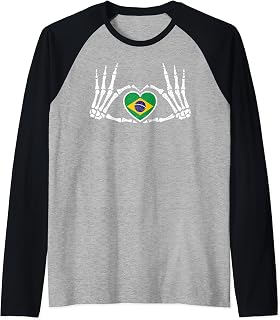 Gothic Goth Skeleton Brazil Brazilian Halloween Costume Raglan Baseball Tee