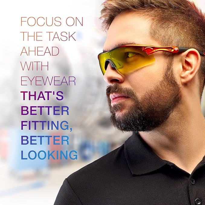 Overall, ToolFreak Safety Glasses - UV & Impact Protection ANSI z87.1 Rated (Reevo) offer superior protection, durability, and comfort for a wide range of applications. Whether you're working on a construction site, in a workshop, or enjoying outdoor activities, these safety glasses are designed to keep your eyes safe and protected. Trust in ToolFreak to deliver high-quality eyewear that meets all necessary safety standards. Description by ChatGPT.