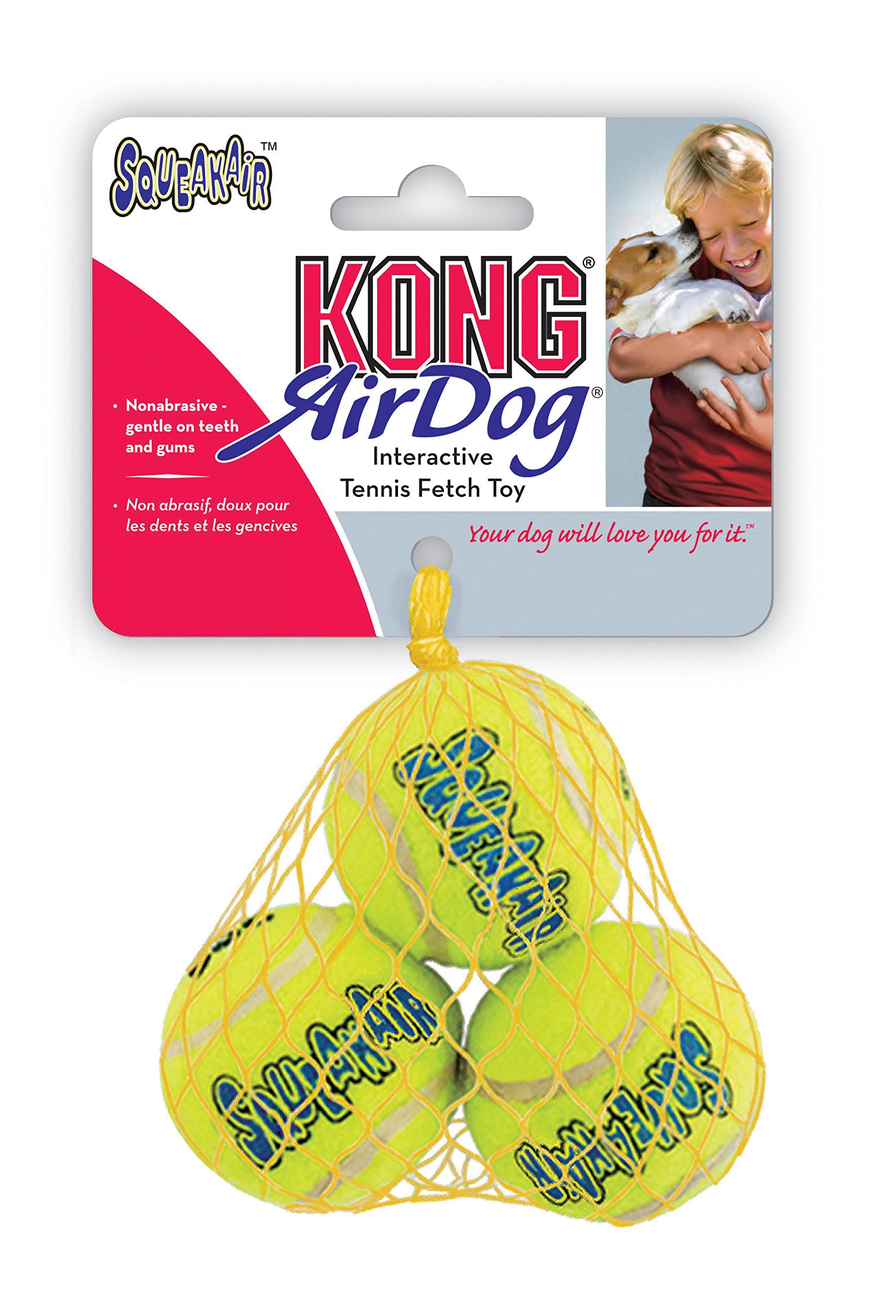 KONG Squeaker Tennis Balls Dog Toy, Small, 3 Count
