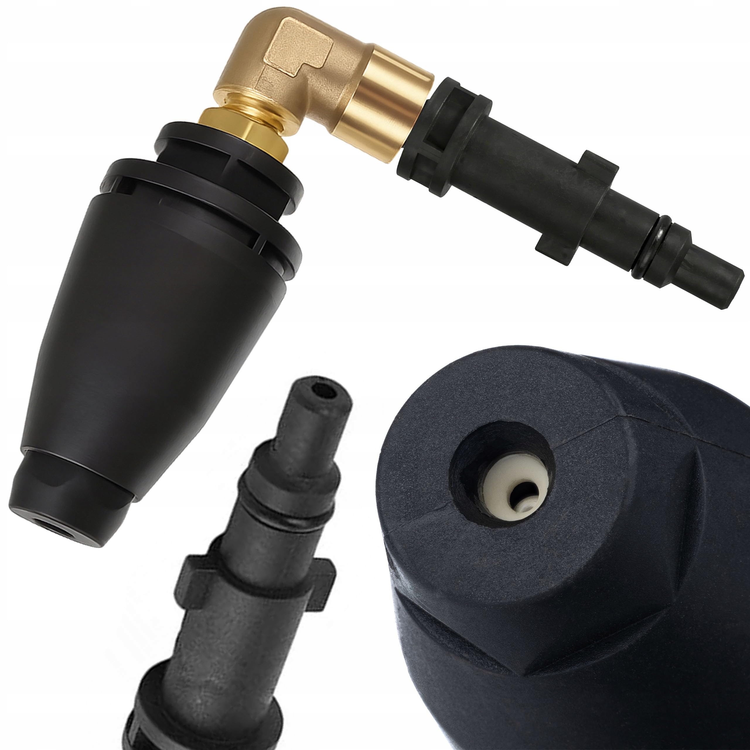 Rosfix Multi-Coloured Rotation Nozzle 90° Turbo Nozzle Pressure Washer - Replacement Part For Nilfisk Husqvarna | 360° Rotation Jet | For Underbody, Plaster, Gutters | High Pressure, Robust