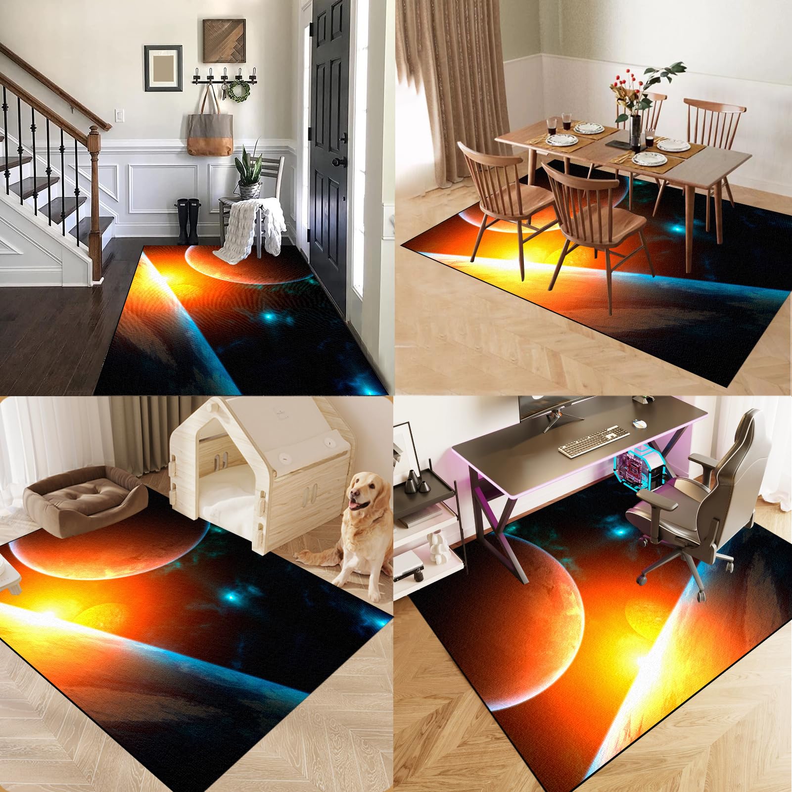 Dywan Krzesło Gamingowe, Ochraniacz Podłogi Wózki Inwalidzkie Biuro, Mata Ochronna Na Podłogi, Antypoślizgowa Mata Do Komputera Do Gier Podłogowych 120 x 140 cm