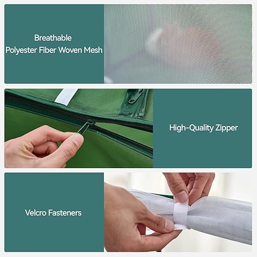 DINMO Small Animal Playpen, Guinea Pig Cages, Rabbit Playpen, puppy play pen for indoors, Pet Playpen with Waterproof Floor for Hamsters, Hedgehogs, bunny,kittens, Indoor Outdoor Portable Fence, Green(63.7 IN)