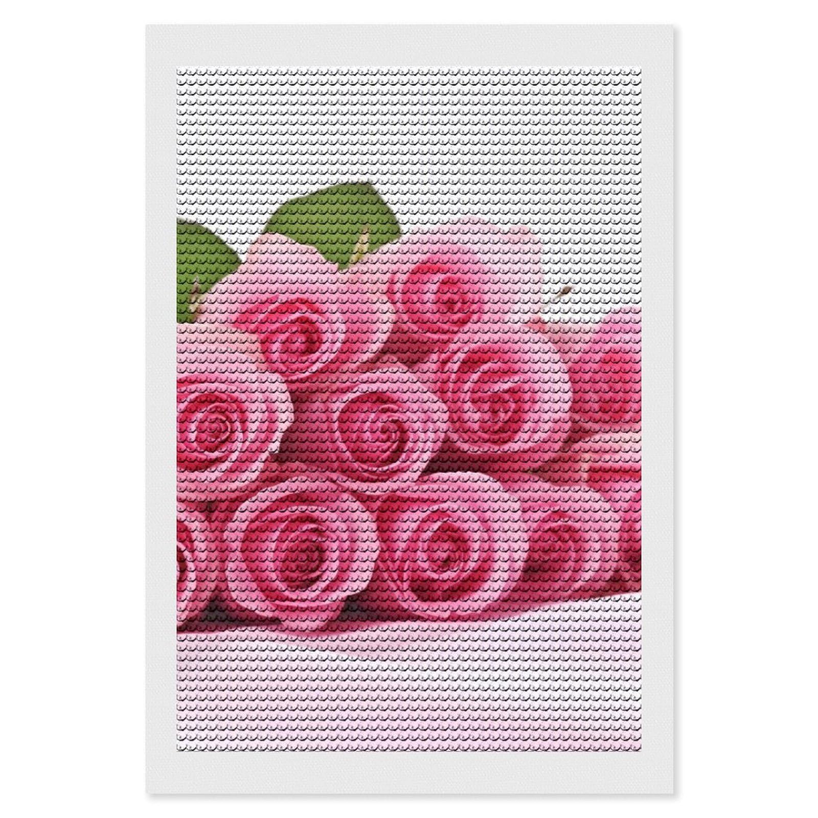 Roses Diamond Art Kits for Adults, DIY 5D Diamonds Painting Kits for Beginner, Round Full Drill Diamond Dots Painting, Diamonds Pictures Gem Art and Crafts Wall Decor 8"x12"