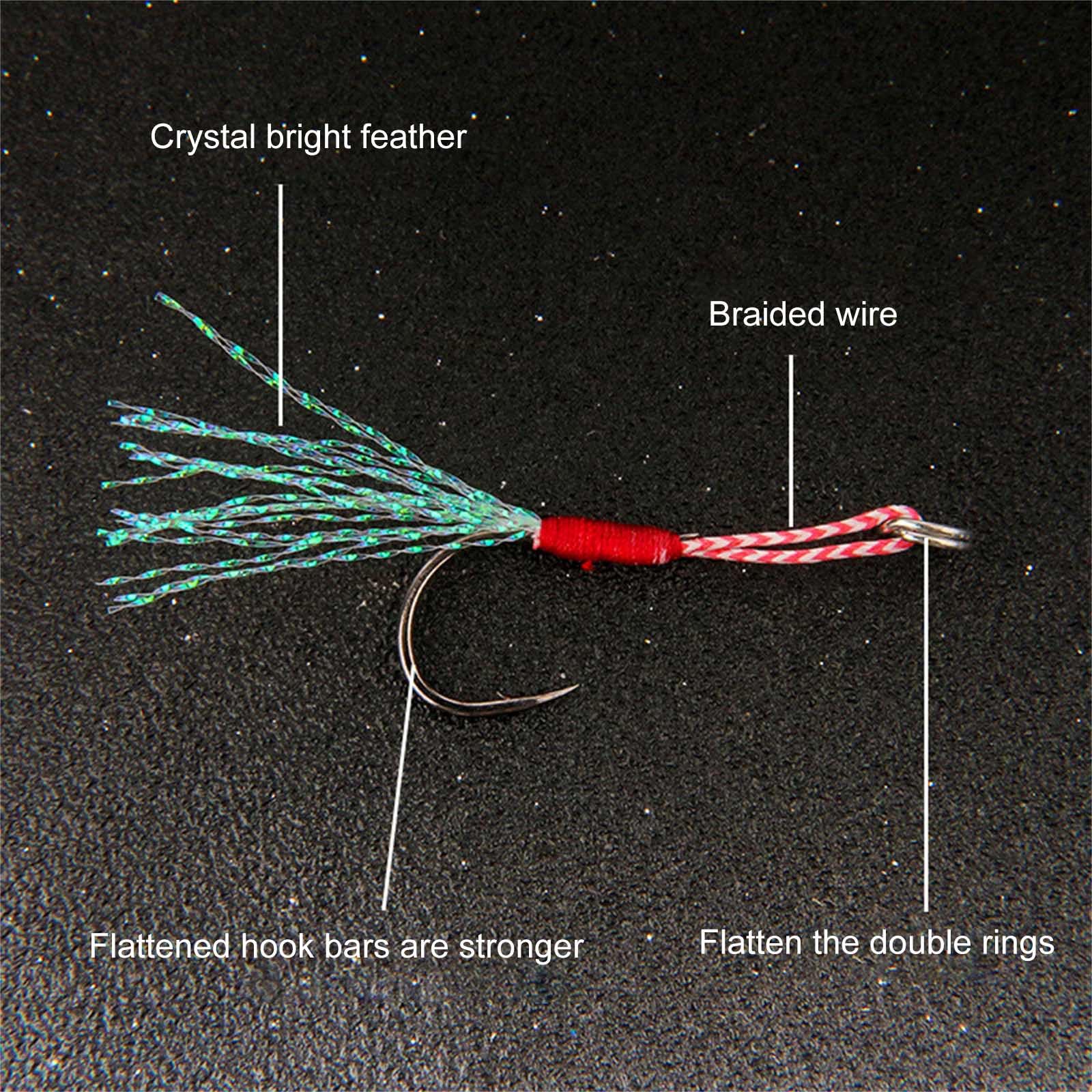 50Pcs Pesca Assist Hook Kit Jigs Assistere Slow Rapidamente Caduta Accessori Strumento di Piccole Dimensioni Jigging Lento Rapidamente Caduta