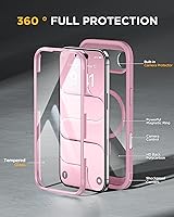 Vista 758 de Miracase Funda magnética para iPhone 14 de 6.1 pulgadas, protector de pantalla de vidrio templado integrado + protector de lente, compatible