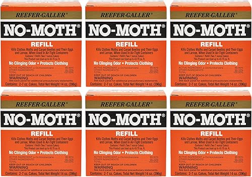 Reefer-Galler Repuestos para colgadores de armario sin polillas mata polillas de ropa escarabajos de alfombras huevos y larvas 2 pasteles de
