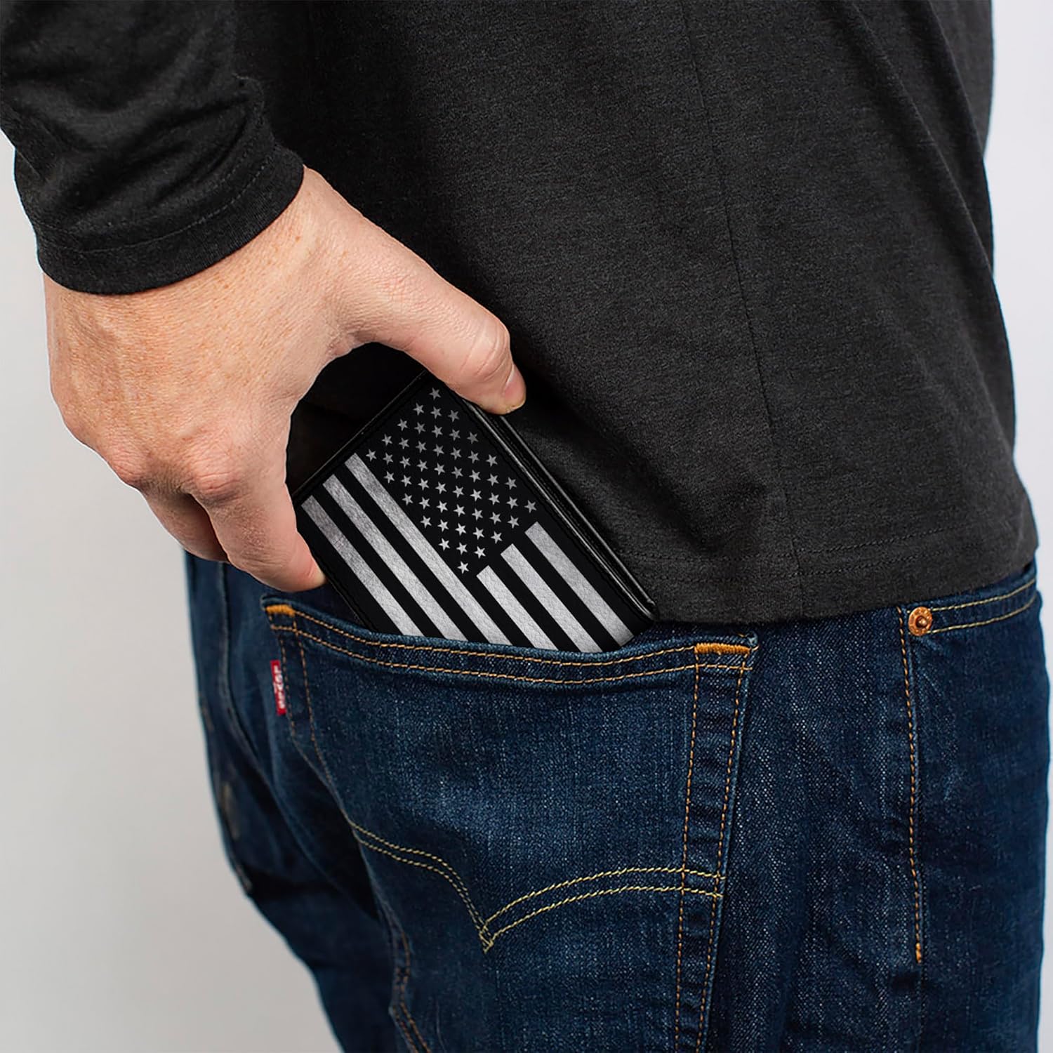 Buckle-Down Unisex-Adults Buckle-down Pu Bifold - American Flag Weathered - Image 5