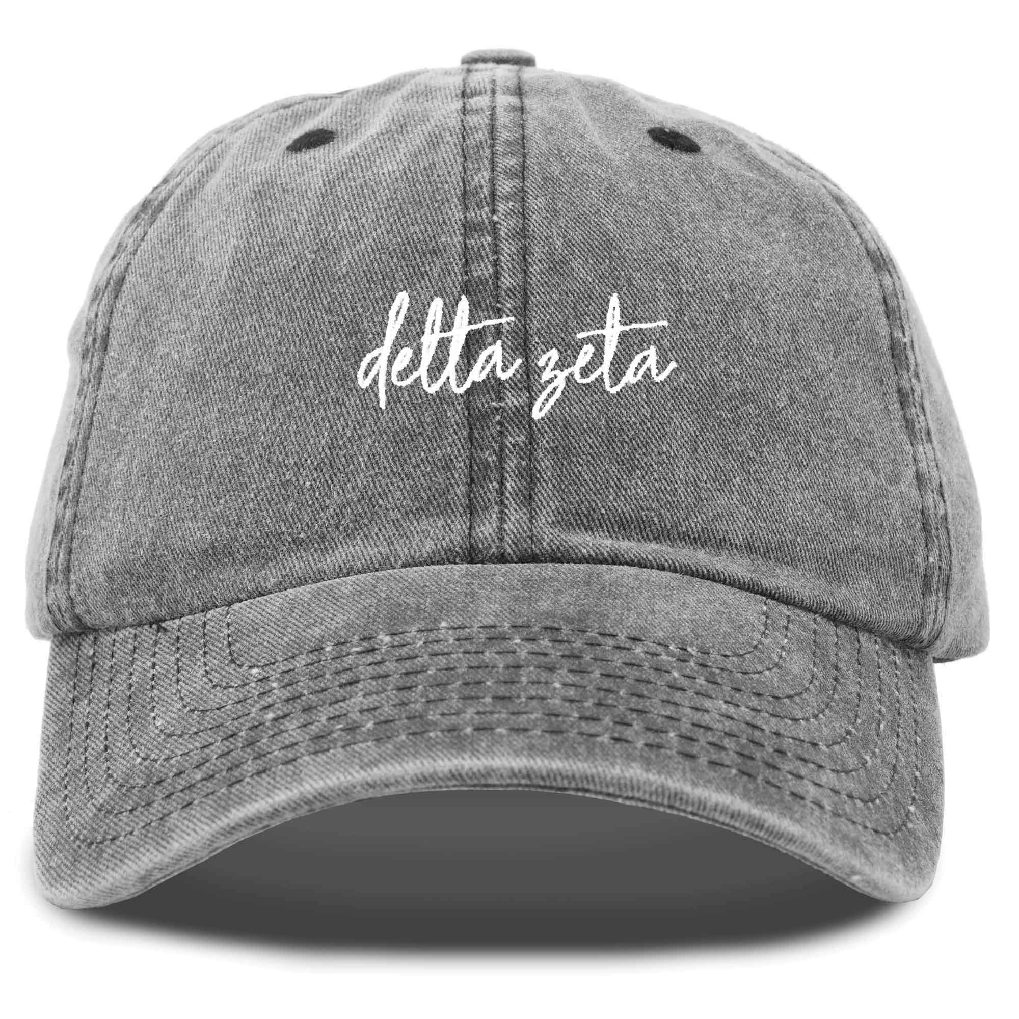 DALIX Delta Zeta Cursive Sorority Hat Womens Embroidered Baseball Cap