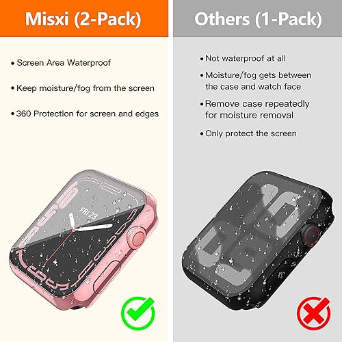 Miniatura 185 de Misxi [Paquete de 2] - Funda impermeable con botón para Apple Watch Series 6, SE, Series 5, Series 4 de 40 mm, funda protectora anticaídas de 1