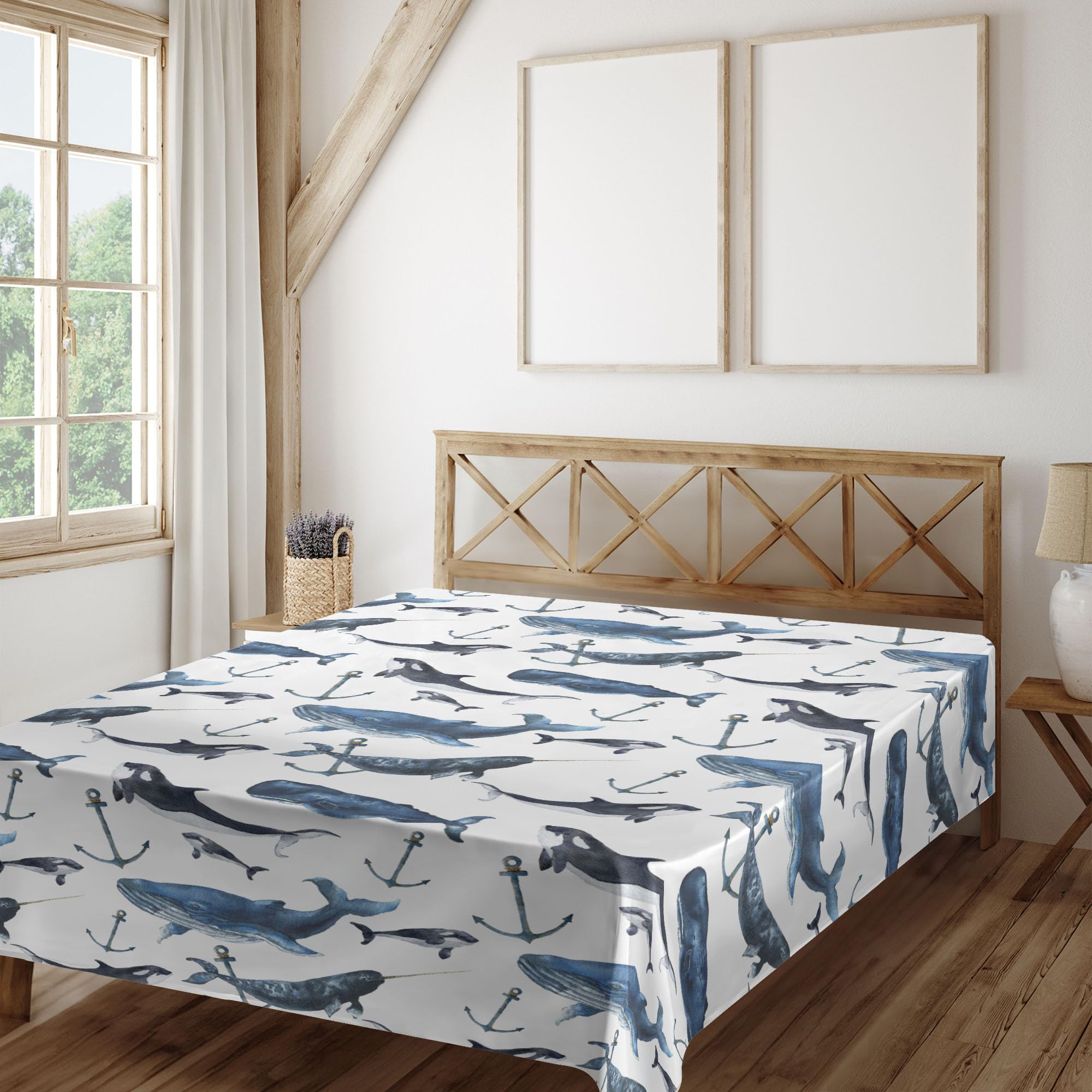 Ambesonne Romantic Flat Sheet, English Garden Scene Peony and Rose Pattern on a Creamy Boho Print, Soft Comfortable Top Sheet Decorative Bedding 1 Piece, Queen Size, Dark Coral and Champagne