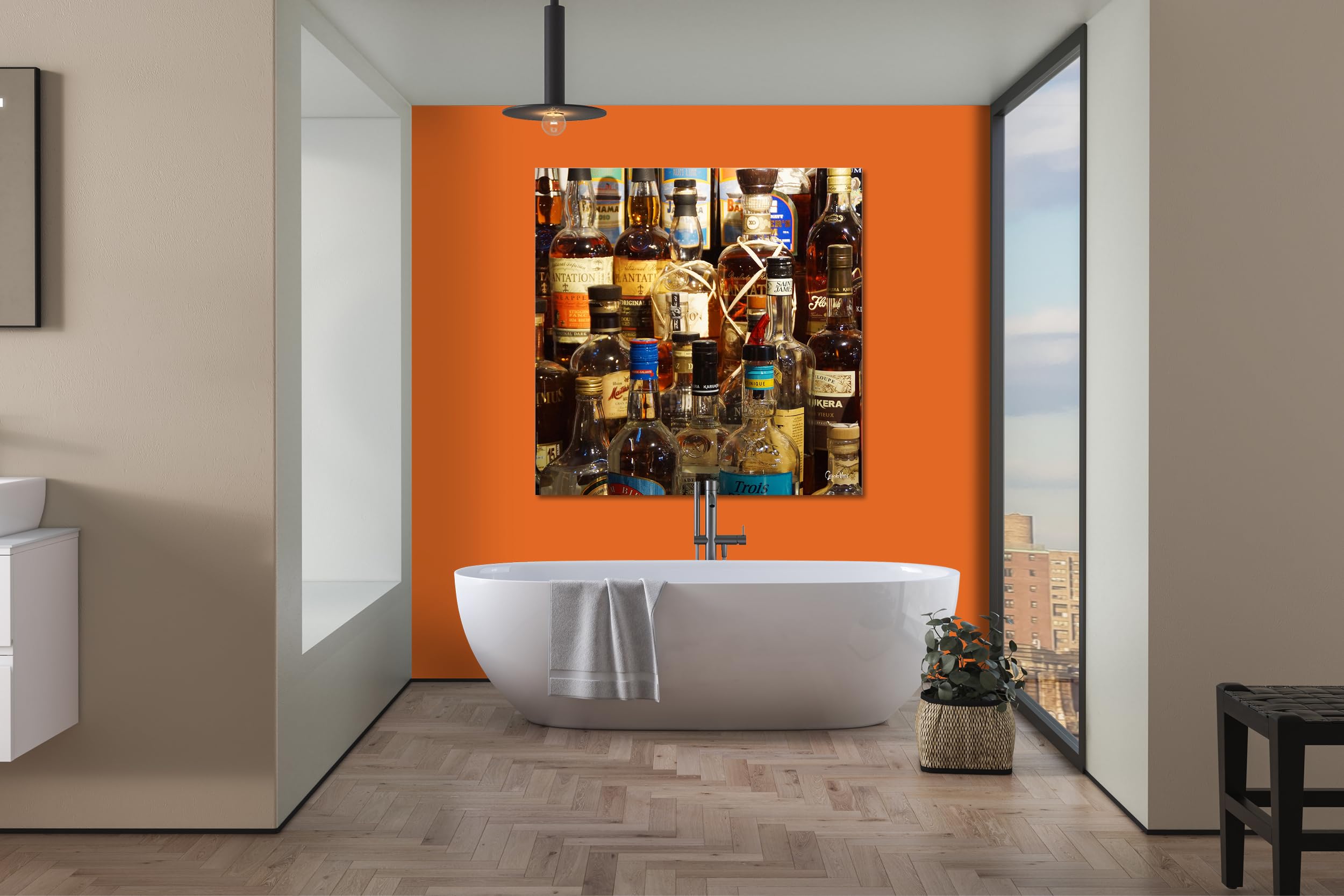 Glücksvilla - Drinks 4 - (Leinwand-Bild 2 cm, 150 x 150 cm) | div. Maße - aus DE - Kunstdruck XXL Deko Wandbild Quadrat - Getränke Bar Alkohol Restaurant
