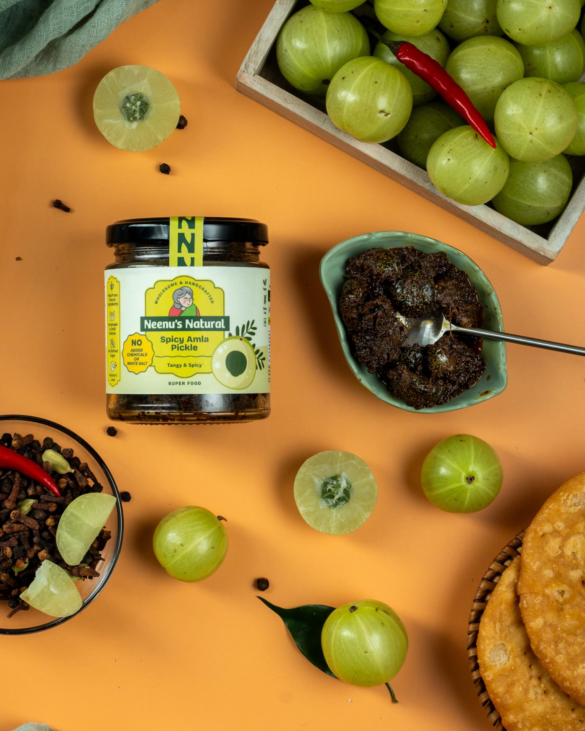 Neenu's Natural Spicy Amla Pickle - 200 gram| Authentic Homemade Amla Achaar | Traditional Indian Taste | No Preservatives | Healthy Vitamin C Rich Gooseberry Pickle - Image 5 thumbnail