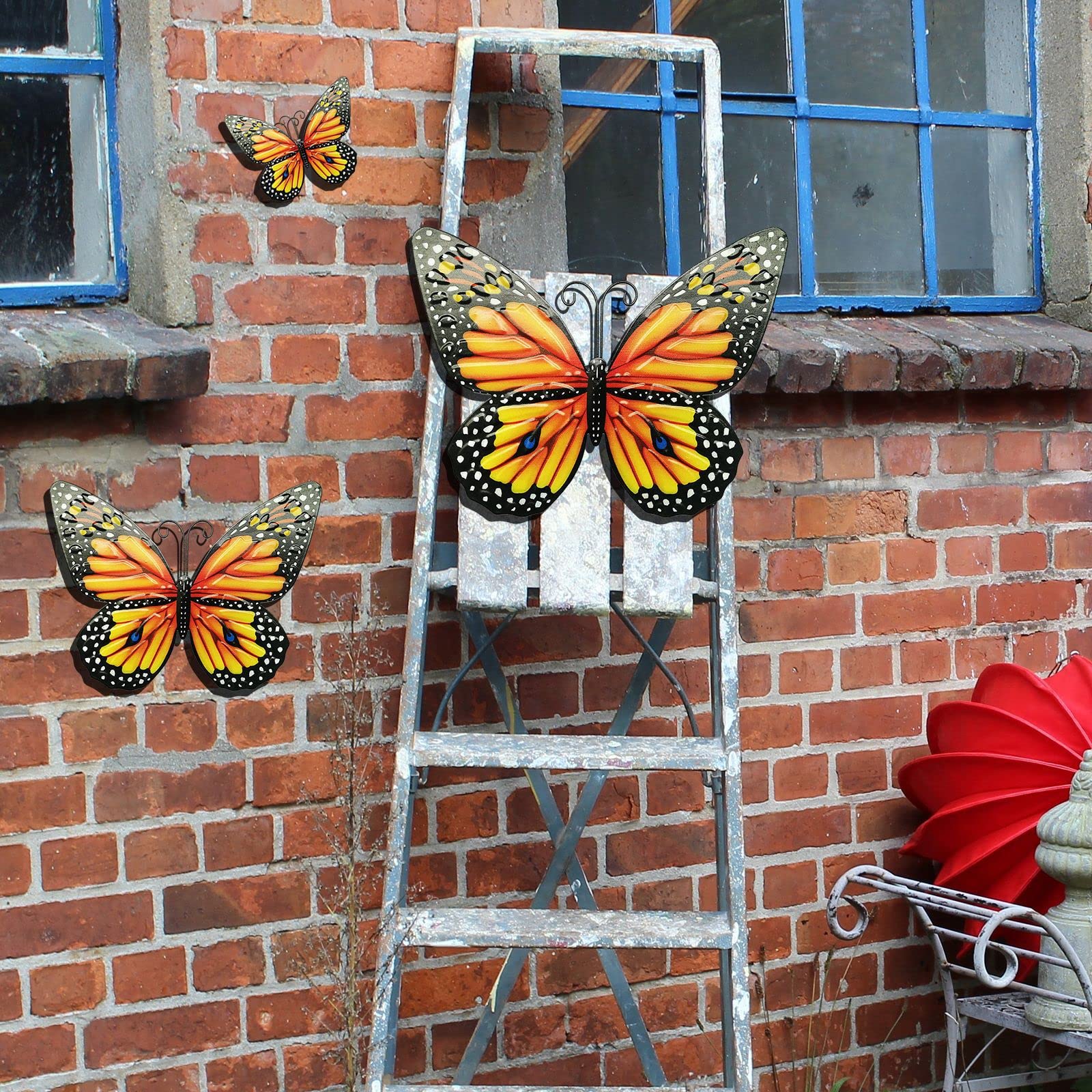 Farfalle Metalliche Da Parete | 2 Pezzi | Decorazione 3D Per Interni Ed Esterni | Design Elegante