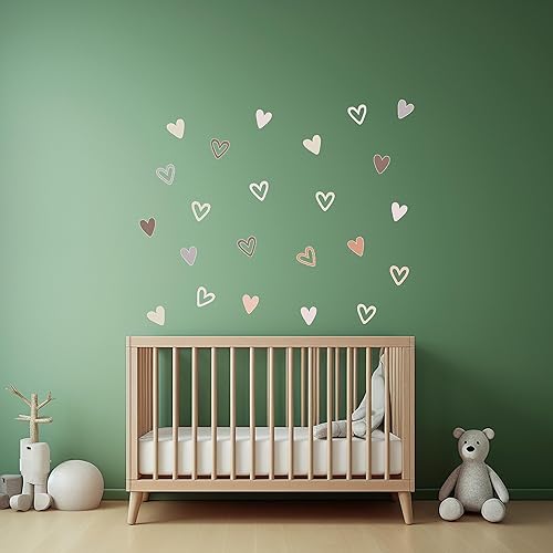 Miniatura 8 de 72 calcomanías de pared de corazón bohemio para dormitorio de niñas, calcomanías de pared extraíbles para guardería, decoración de niños, lindas